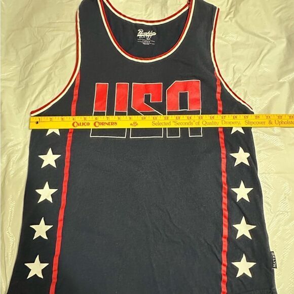 Brooklyn Cloth Blue USA Tank Top with Stars size Large - Picture 7 of 10